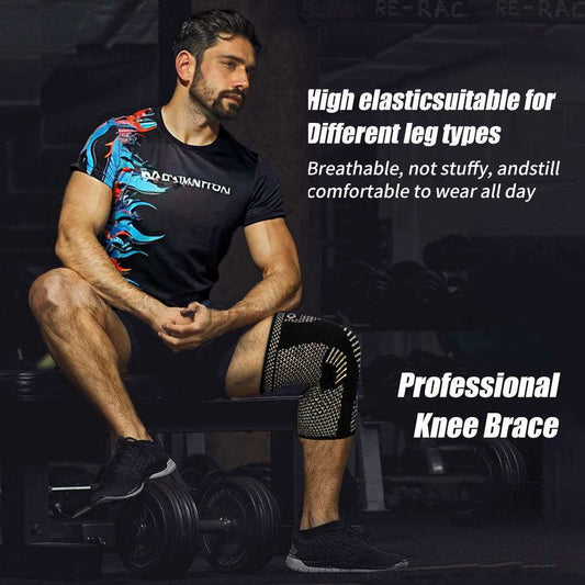 1 Pair Copper Knee Pads Ultimate Shock-Absorbing Gear For Men & Women Superior Knee Support For Sports Yoga Fitness Basketball - The Peppermint Room