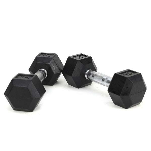 15LB 2 HDRS Rubber Coated Dumbbells Solid Cast Iron Dumbbells, Not Shipped On Weekends - The Peppermint Room