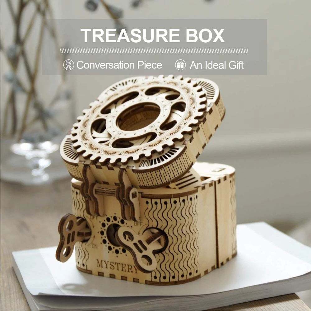 Robotime Rokr 123Pcs Treasure Box creative 3D wooden puzzle assembly toy gift for kids and adults