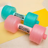 Adjustable water dumbbell for fitness and slimming in pink and green colors