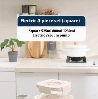 Vacuum Food Storage Box Electric Suction Timer Office Worker Microwave Oven Glass Lunch Box - The Peppermint Room
