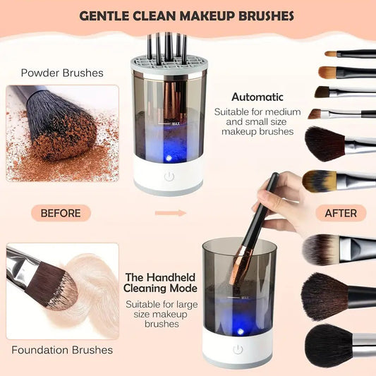 Makeup Brush Cleaner Automatic Rotating Makeup Brush Cleaner USB Portable Electric Cosmetic Makeup Brush Rotary Washing Machine - The Peppermint Room