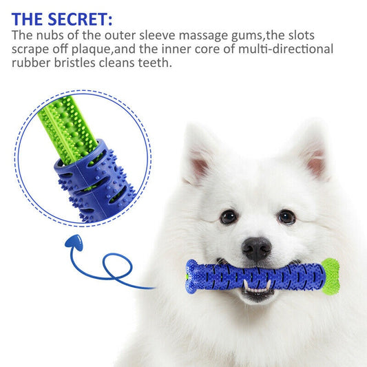 Dog Chew Toys Toothbrush Pets Molar Tooth Cleaning Brushing Stick Doggy Silicone - The Peppermint Room