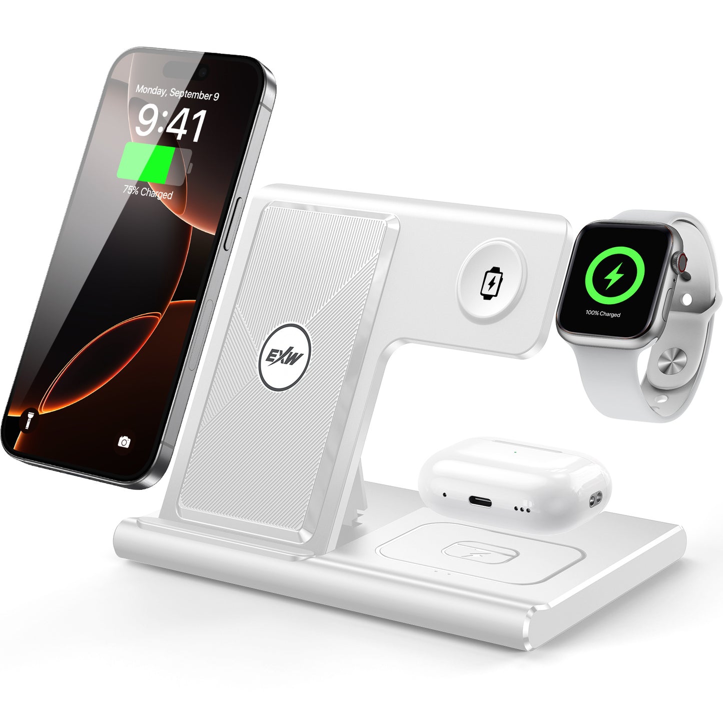 3 In 1 Wireless Charging Sation For Multiple Devices 15W Fast Charging Stand - The Peppermint Room