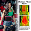 Woman wearing pink waist trimmer belt during workout showing heat map before and after use for fat burning and fitness routine enhancement