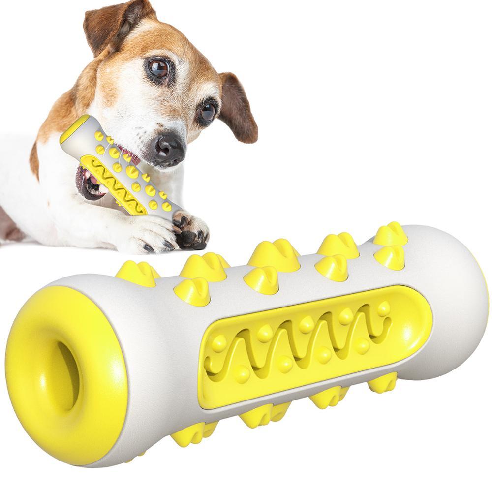 Dog Squeaky Toys For Aggressive Chewers, Tough Toothbrush Dog Chew Toy, Nearly Indestructible Rubber Toys For Pet Training, Teeth Cleaning, Playing And Chewing - The Peppermint Room