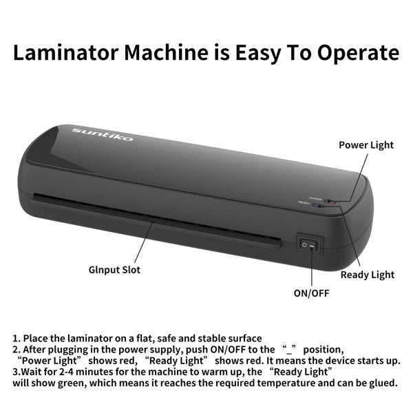 Compact 4-in-1 laminating machine with fast warm-up, high speed, and jam-free design for A4 sheets.