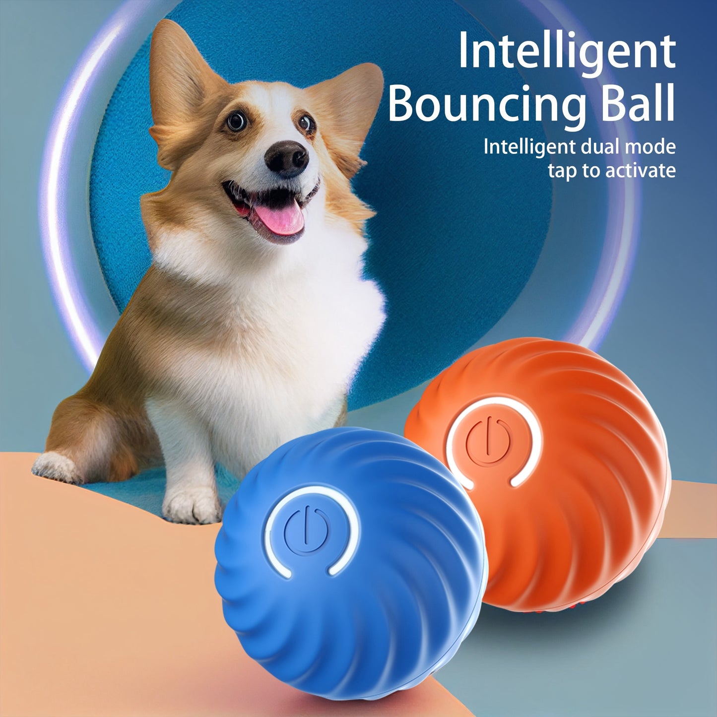 Interactive Bouncing Ball For Dogs,Automatic Smart Toy, Self-moving Rotating Stimulating Pet Entertainment, Noise-Reducing Urchin Cover,USB Rechargeable Dog Toy, Dog Electric Interactive Toy - The Peppermint Room