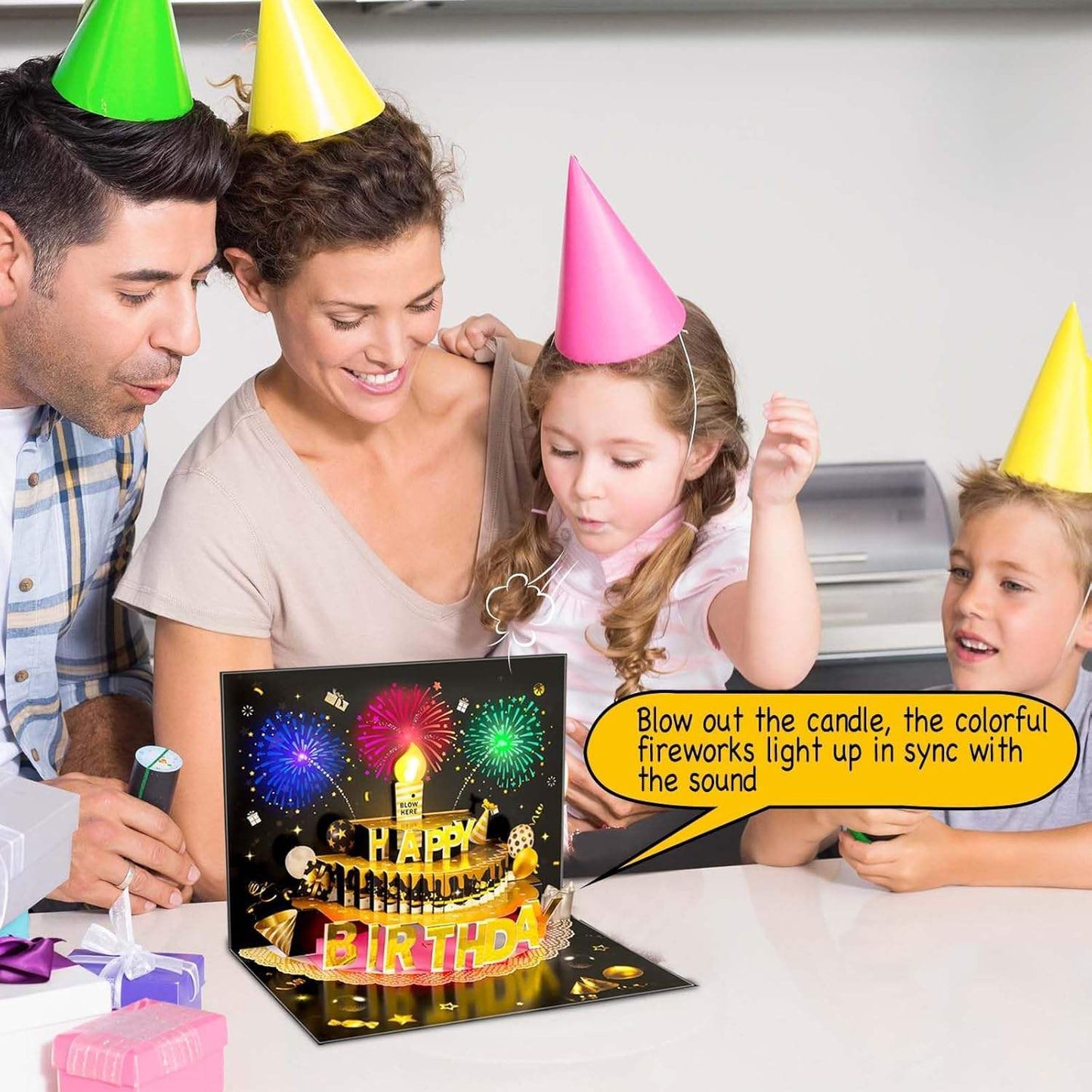 Light Music Up Card Gift Cake Happy Birthday Card With Envelope - The Peppermint Room
