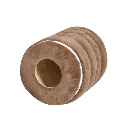 Camel color warm pet house made of soft cloth and small rabbit fur, 50CM by 33CM pet nest