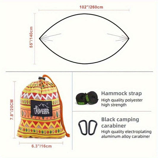 2025 Upgraded Bohemian Camping Hammock,Military Parachute Nylon Material, Portable Single Hammock 500lbs Load-bearing, Suitable - The Peppermint Room