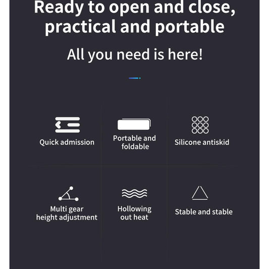 Adjustable Non-slip Laptop Stand Support Holder Base Riser 6 Gears Height Notebook Cooling Stand Portable For 11-17 Inch Tablet - The Peppermint Room