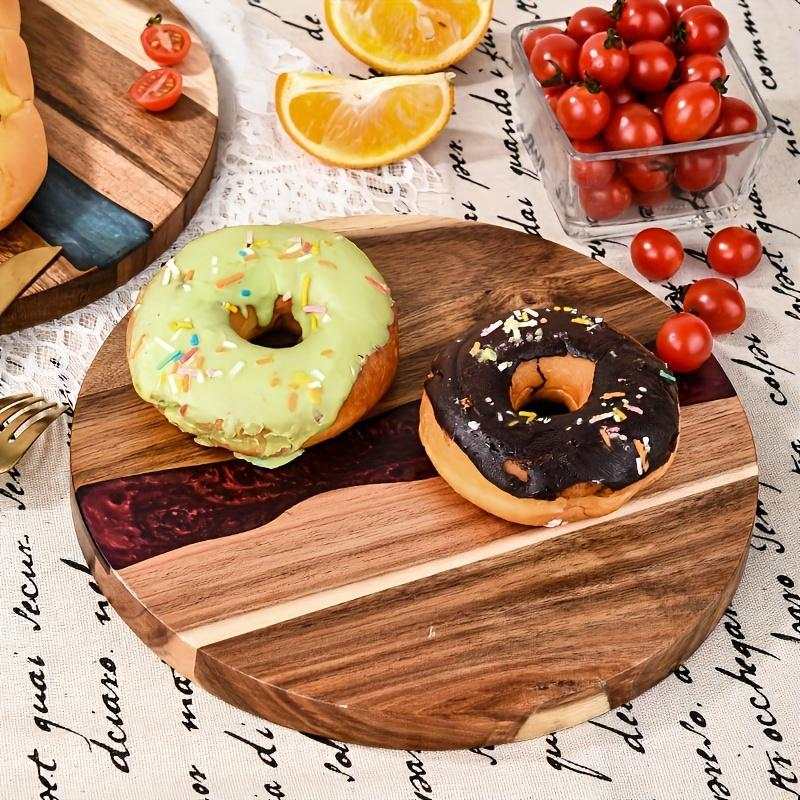 Acrylic Wood Resin Round Cutting Board Food Safe Kitchen Tray Suitable For Steak Snacks Fruits Ideal For Home And Restaurant - The Peppermint Room