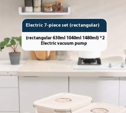 Vacuum Food Storage Box Electric Suction Timer Office Worker Microwave Oven Glass Lunch Box - The Peppermint Room