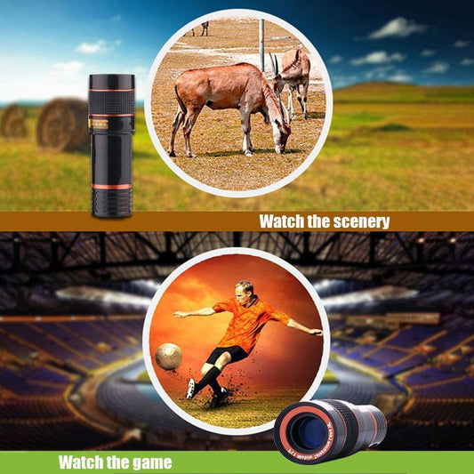 HD 8X Clip On Optical Zoom Telescope Camera Lens For Universal Mobile Cell Phone - The Peppermint Room