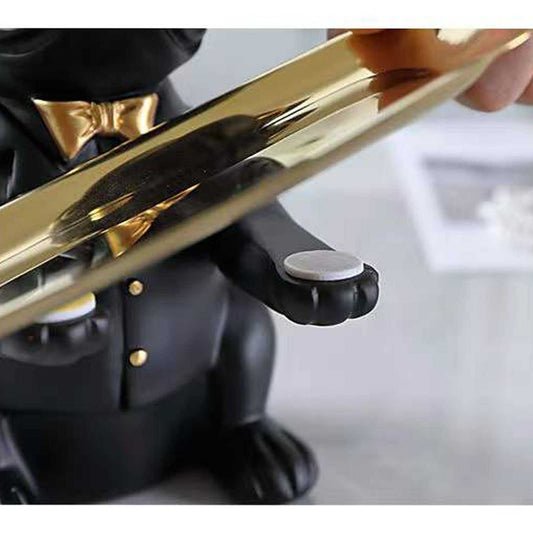 French Bulldog Statue Home Decoration, Cute Dog Statue With Tray French Bulldog Accessories Gift, Black Or Brown Sculpture Home Decoration Coin Savings Bank Storage - The Peppermint Room