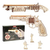 Robotime Gun Blocks wooden model building kit with revolver and rifle toys and miniature soldier figures