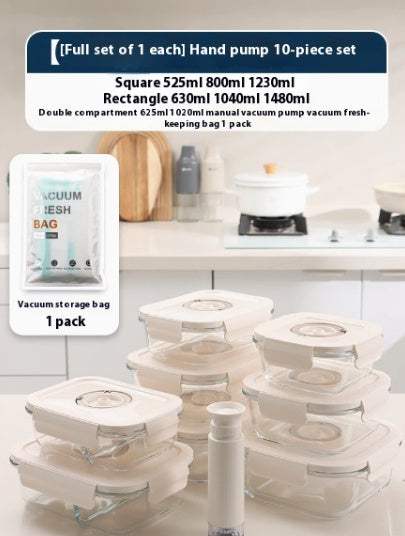 Vacuum Food Storage Box Electric Suction Timer Office Worker Microwave Oven Glass Lunch Box - The Peppermint Room