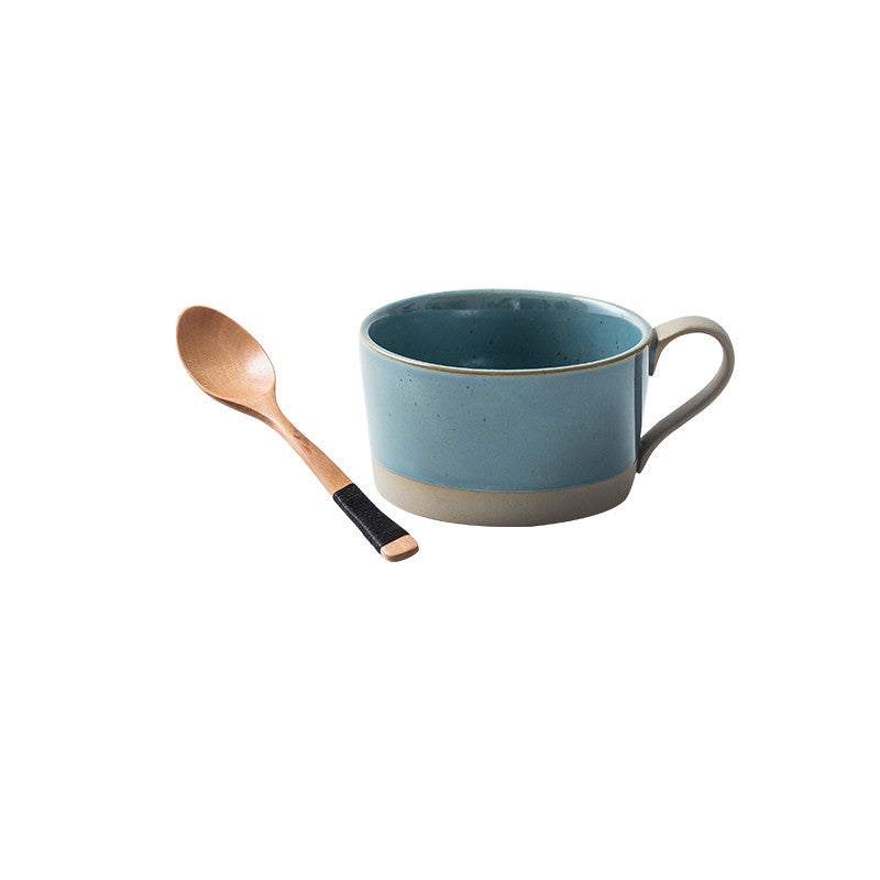 Microwaveable Japanese Stoneware Large Spoon Breakfast Mug - The Peppermint Room