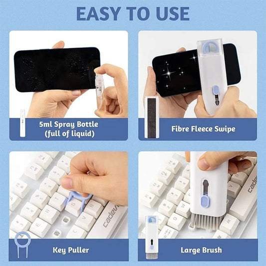 7 In 1 Computer Keyboard Cleaner Brush Kit Earphone Cleaning Pen For Headset Keyboard Cleaning Tools Cleaner Keycap Puller Kit - The Peppermint Room