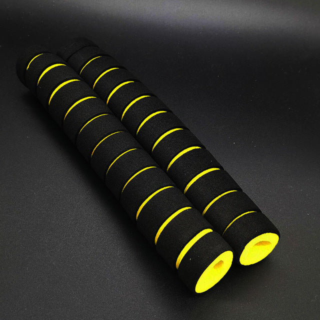 Long home workout equipment foam grip handles for horizontal bars with yellow accents