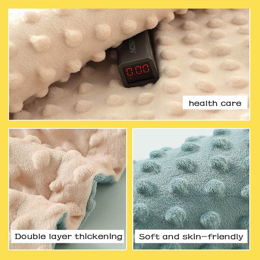 Soft double-layered baby blanket with dotted backing for newborns and toddlers