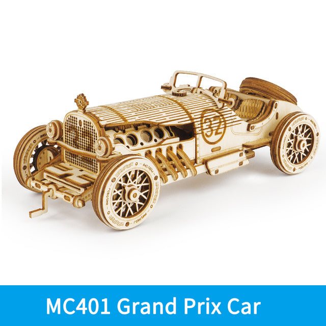 3D wooden puzzle Grand Prix car model assembly toy for children and adults