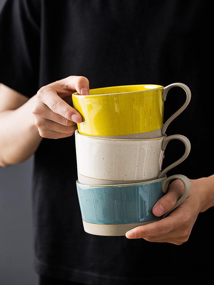 Microwaveable Japanese Stoneware Large Spoon Breakfast Mug - The Peppermint Room