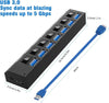 USB HUB 7 Port High Speed 3.0 USB Multi Splitter Desktop PC Laptop Adapter 5Gbps - The Peppermint Room