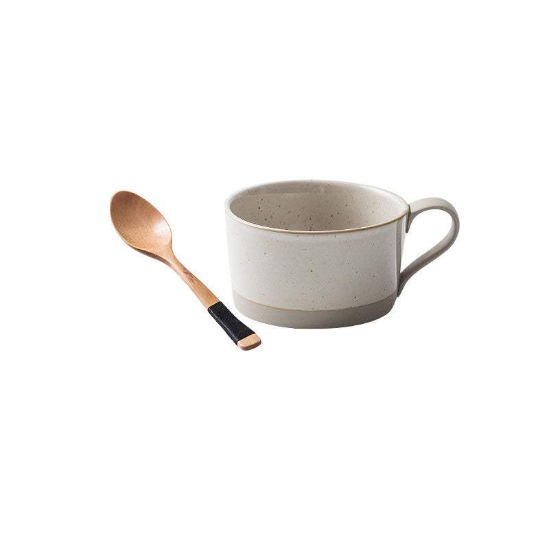 Microwaveable Japanese Stoneware Large Spoon Breakfast Mug - The Peppermint Room