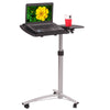 Adjustable black home multifunctional lifting computer desk with laptop and cup holder on wheels