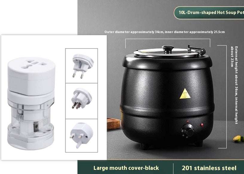 Stainless Steel Insulation Pot Stew Bucket Hotel Soup Pot Electric Heating Soup Pot - The Peppermint Room
