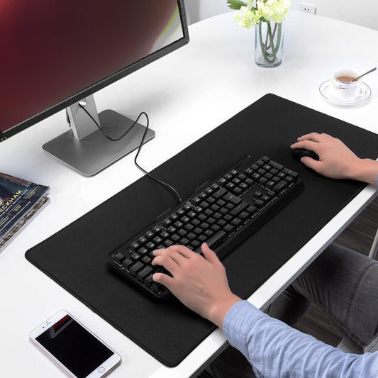 Black 90x40cm Extra Large Anti Slip Gaming Mouse Mat PC Laptop Keyboard Desk Pad - The Peppermint Room