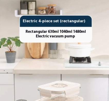 Vacuum Food Storage Box Electric Suction Timer Office Worker Microwave Oven Glass Lunch Box - The Peppermint Room
