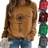 Women's Top Dandelion Print Round Neck Long-sleeved Loose Sweater Women - The Peppermint Room