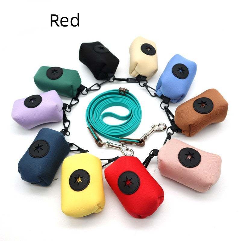 Pet Supplies Stool Bag Dispenser in various colors made of diving fabric with compact size
