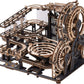 Robotime ROKR Marble Night City 3D wooden puzzle model with waterwheel and marble run assembly toy for kids