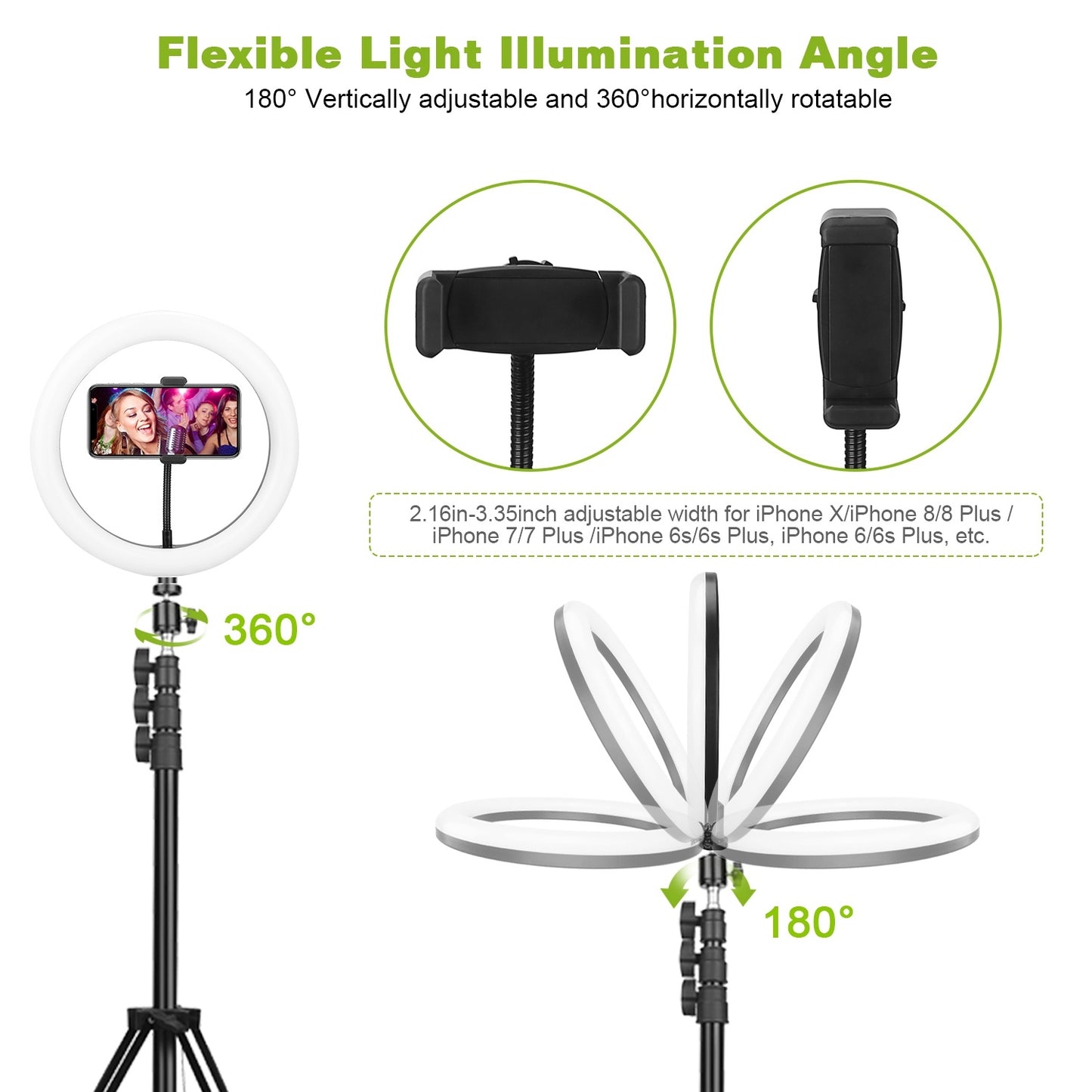 10in LED Selfie Ring Light Dimmable 120 LEDs Makeup Ring Lights With Adjustable Tripod Stand Cell Phone Holder USB Powered For YouTube Video Live Stream Makeup Photography - The Peppermint Room