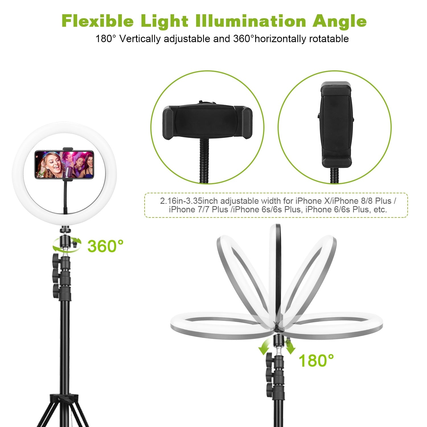 10in LED Selfie Ring Light Dimmable 120 LEDs Makeup Ring Lights With Adjustable Tripod Stand Cell Phone Holder USB Powered For YouTube Video Live Stream Makeup Photography - The Peppermint Room