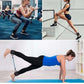 Women using ankle strap resistance bands for leg and hip strength training at the gym and home workouts