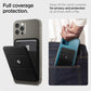 Magnetic Card Holder black wallet attached to iPhone for card protection and easy pocket storage