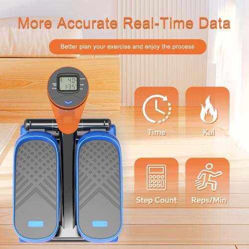 Home Office 330lb Weight Capacity Mini Stepper With Resistance Band And LCD Display - The Peppermint Room