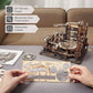 Robotime ROKR Marble Night City 3D wooden puzzle with mechanical gear and waterwheel coaster assembly model toy for kids
