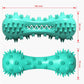 Blue rubber pet dog cleaning chew toy with serrated teeth for small to medium aggressive dogs