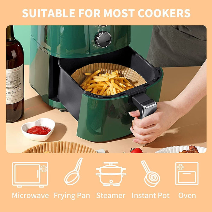 200pcs Air Fryer Paper Liners – 6.3in Non-Stick Round
