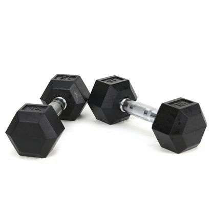 15LB 2 HDRS Rubber Coated Solid Cast Iron Dumbbells, Not Shipped On Weekends - The Peppermint Room