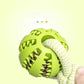 Interactive dog treat ball with hemp rope, chew-resistant, durable rubber, promotes dental health and play for small dogs