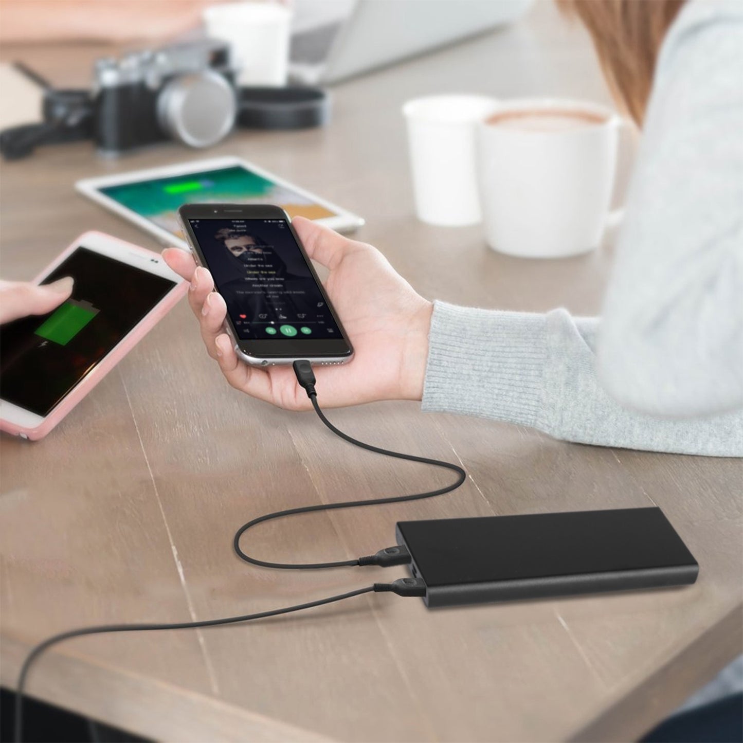 1Pc 20000mAh Power Bank Portable External Battery Pack Phone Charger With Dual USB Output Type C Micro USB Input - The Peppermint Room