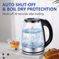 Electric Kettle Water Boiler, 1.8L Electric Tea Kettle, Wide Opening Hot Water Boiler With LED Light, Auto Shut-Off & Boil Dry Protection, Glass Black - The Peppermint Room