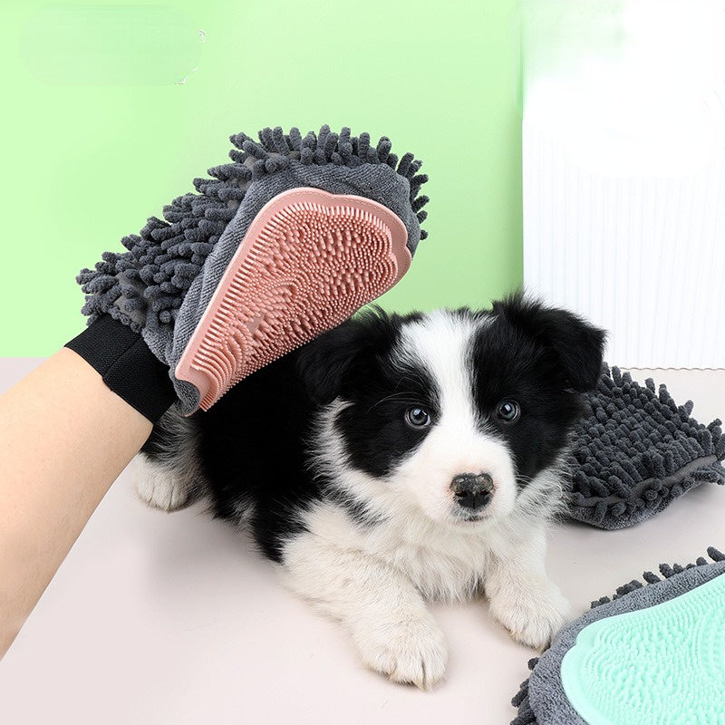 Pet Bathing Brush 2-in-1 Grooming Glove Elegant Dog Grooming Tool For Brushing, Massaging, And Drying Pet Grooming Kit For Dog Cat 2-Sided Bathing Brush Cleaning Massage Glove - The Peppermint Room